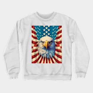 USA America Fourth of July Op Art Bald Eagle July 4th Crewneck Sweatshirt